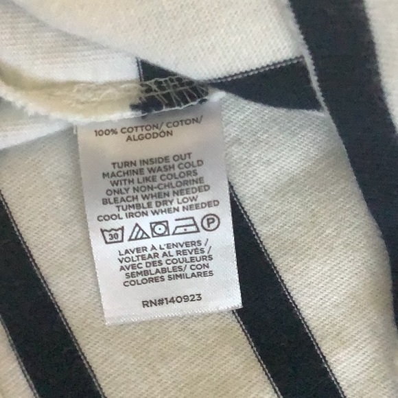 🌿LOFT White and Navy Striped Button Down Shirt - Picture 5 of 7